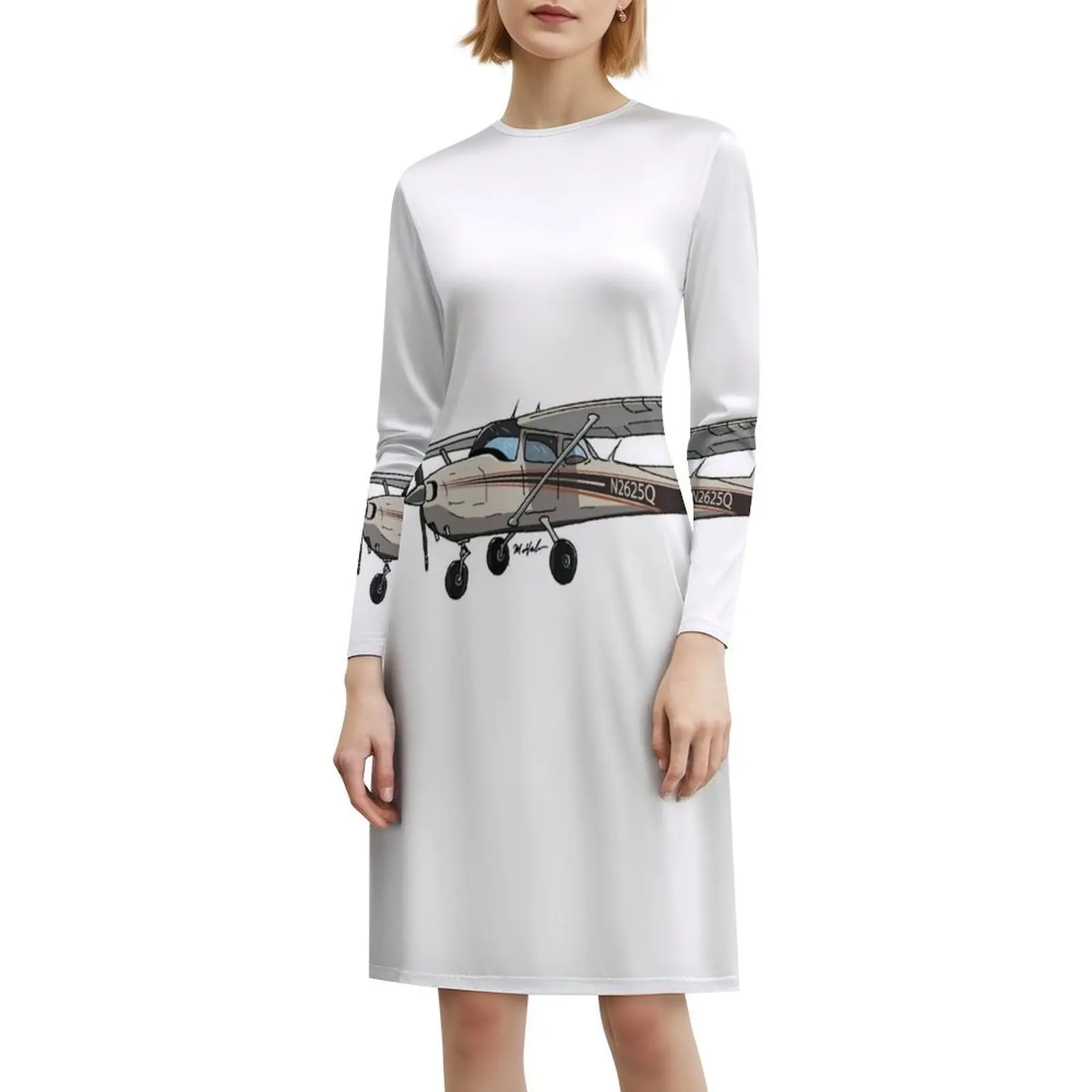 فستان سيسنا 182K N2625Q بوهو شيك أنيق أنيق لحفلات الزفاف على الشاطئ طائرة سيسنا بوش فستان طائرة سيسنا بوش