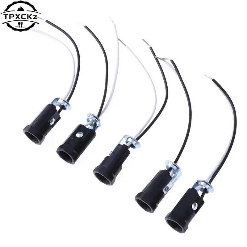 5Pcs Candelabra Base E12 Lamp Holder Light Sockets Keyless 20cm Wire Leads Accessories Bulb Lighting Replacement Parts