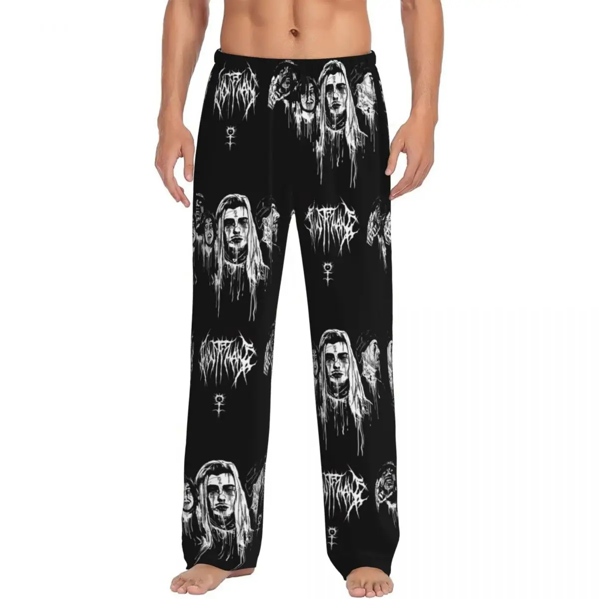 Custom G-Ghostemanes Fashion Hip Hop Metal Rock Pajama Pants for Men Lounge Sleep Drawstring Sleepwear Bottoms with Pockets