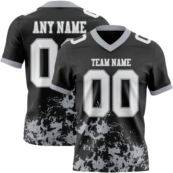 Custom Graffiti Style American Football Jersey Personalized Diy Team Name Number V Neck Breathable Sport Uniform For Men Women view 2