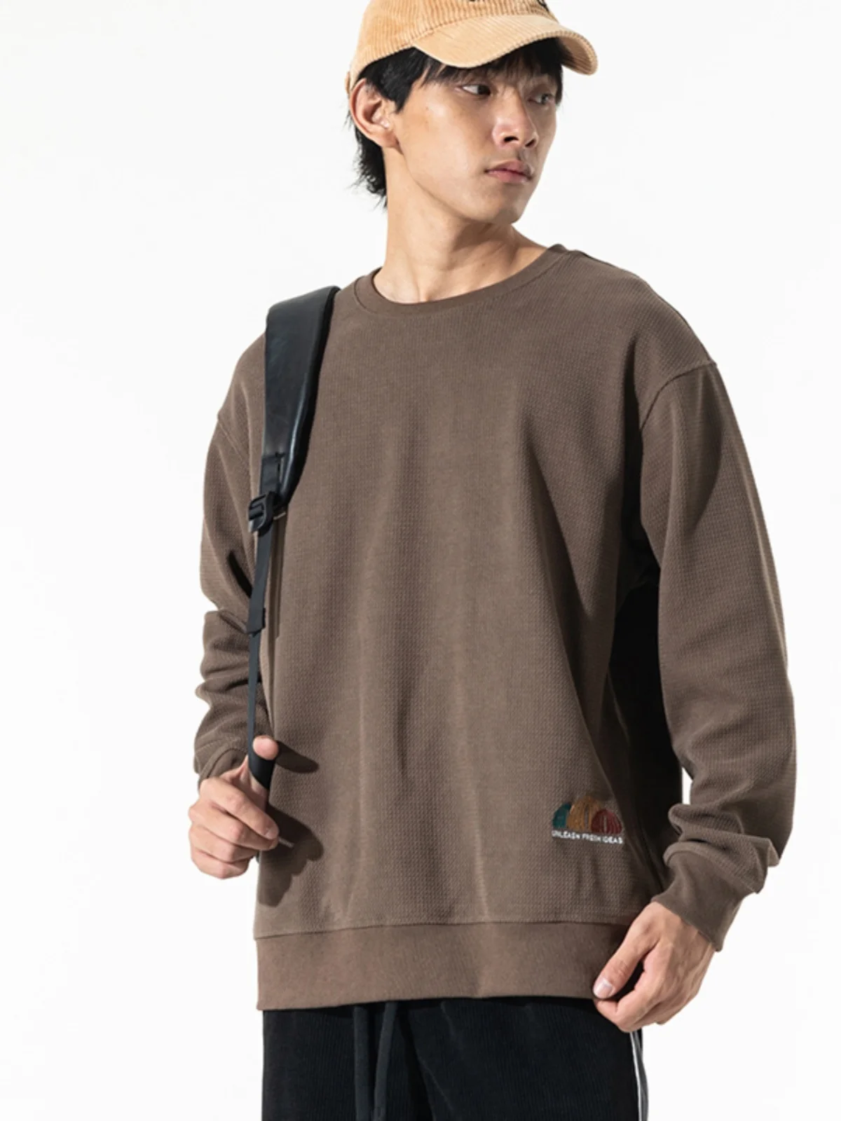 

Американский высококачественный вязаный свитшот с вышивкой для мужчин, зимний, свободный крой, большие размеры, повседневный топ, модный, с круглым вырезом, длинный рукав