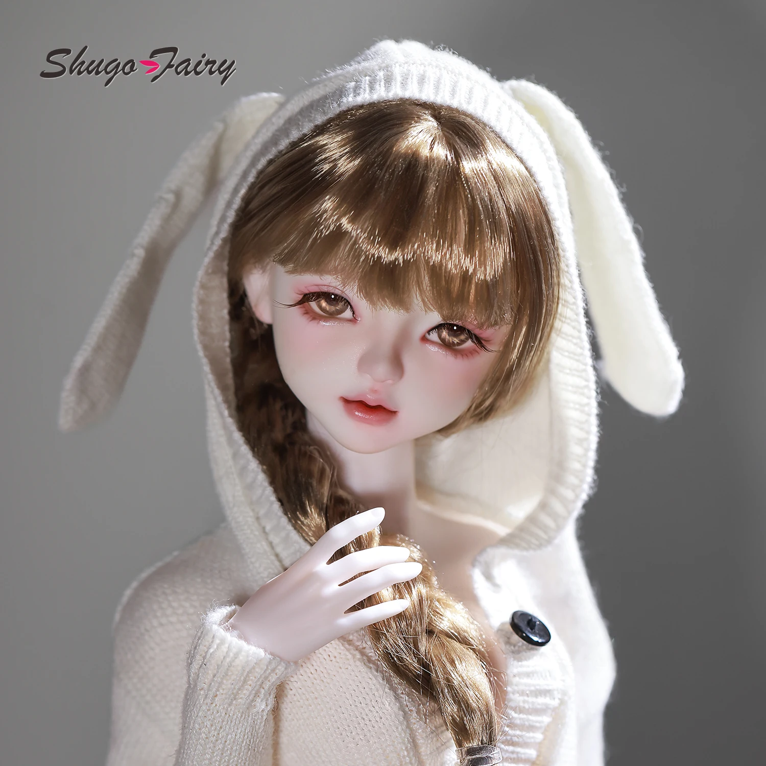 ShugaFairy Liano I Resin BJD FullSet Korean Casual Lazy Sisters Matching Hooded Rabbit Ear Knit Ball Jointed Doll Accessories