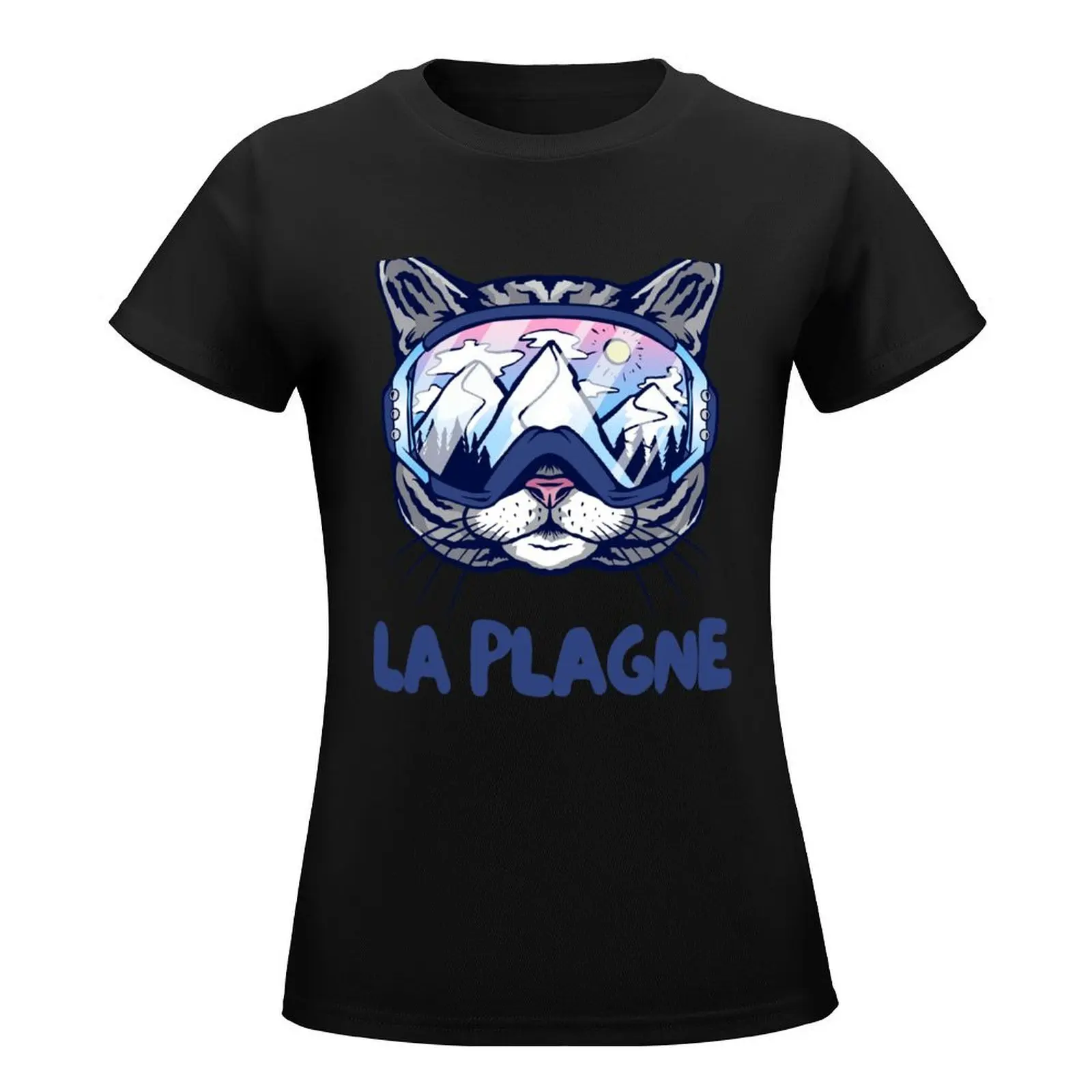 La Plagne French Alps Cat Skier Snowboarder Mountain Lover France T-Shirt cute tops womans clothing