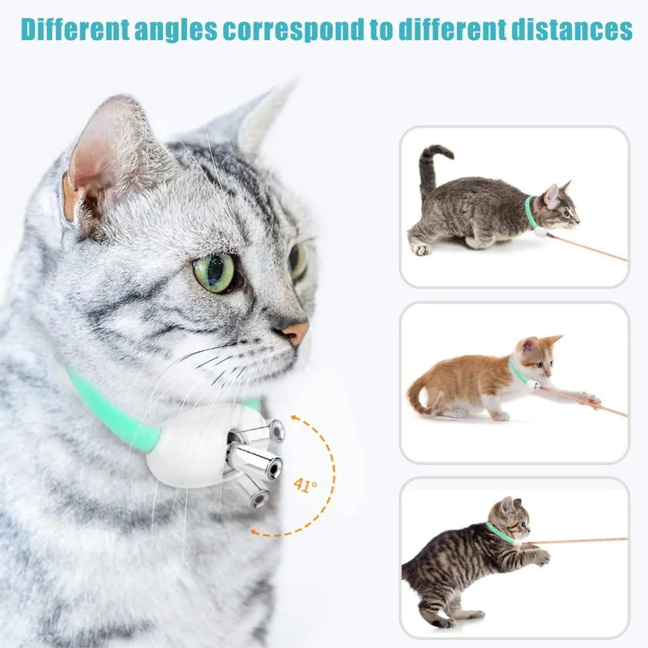 Laser Pet Collar Smart LED Laser Cat Teaser Cat Self-hilarity and Relieve Boredom Hands-free Cat Toys