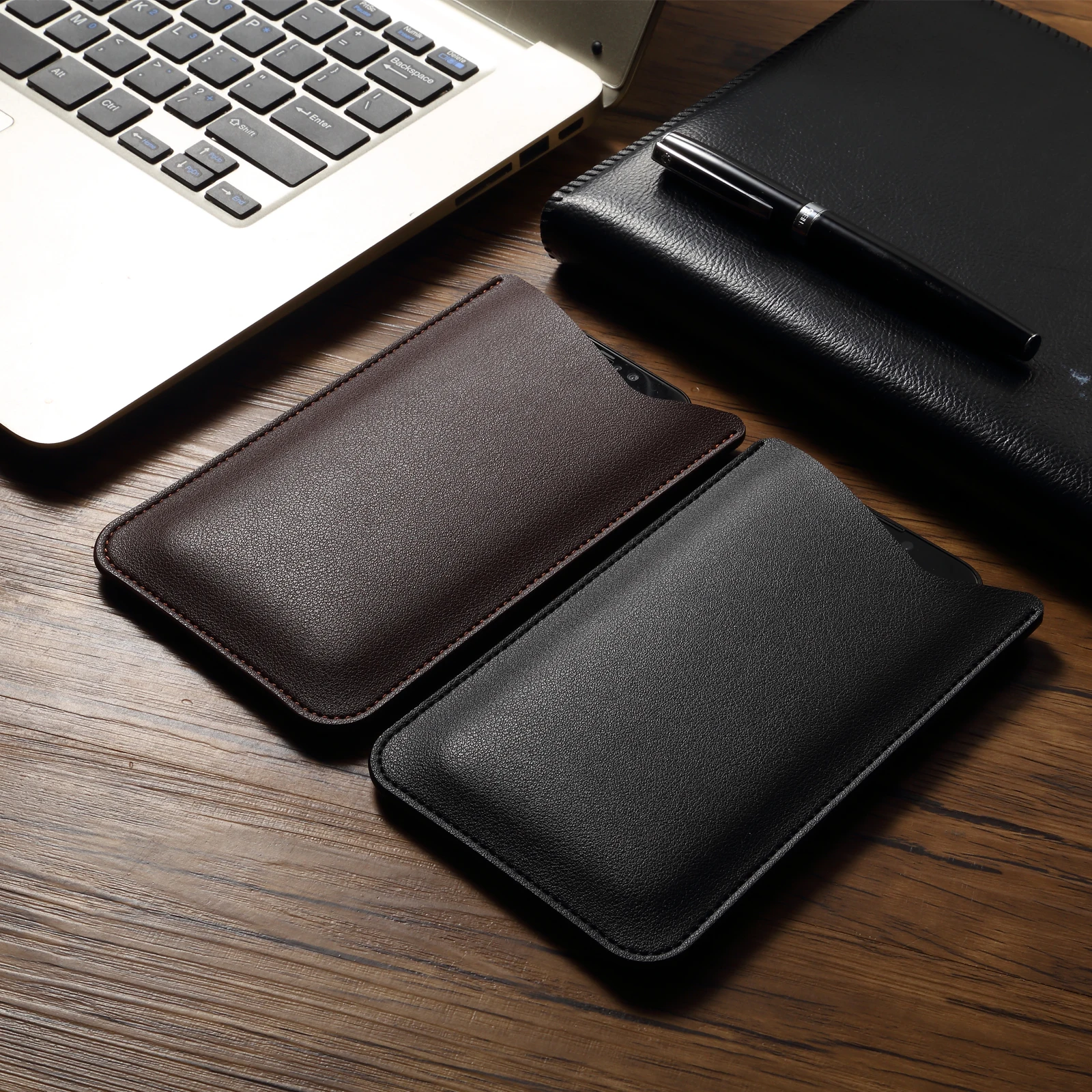 Uniwersalne etui ochronne na telefon z PU skóry, torebka na Xiaomi 14T 10T Lite, Redmi Note 14 13 12 11 Pro 5G 12S 11S 12C 10C 9A