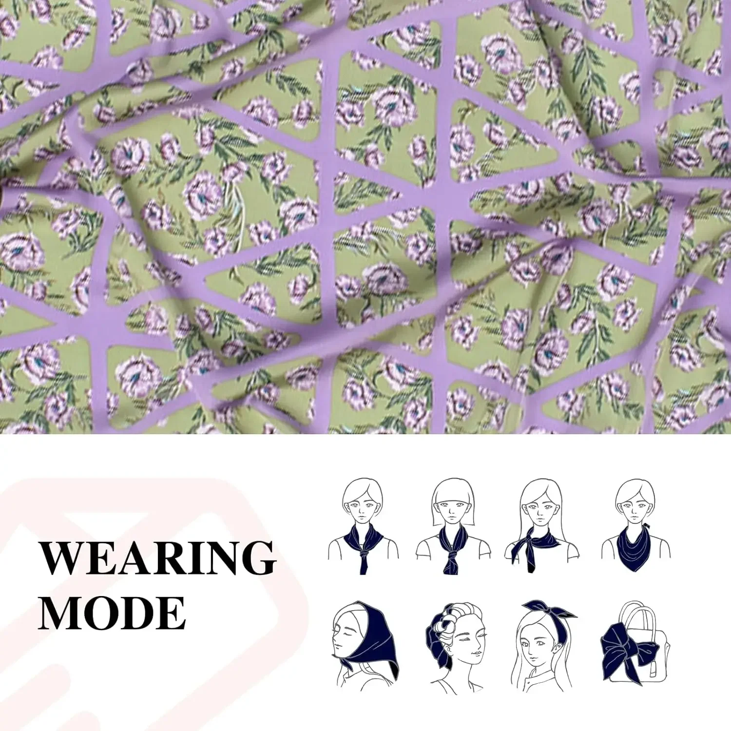 27.5 بوصة وشاح الرأس الحريري للنساء وشاح الشعر الساتان الحرير التفاف الرقبة أوشحة مربعة الشعور وشاح بوهو أغطية الرأس