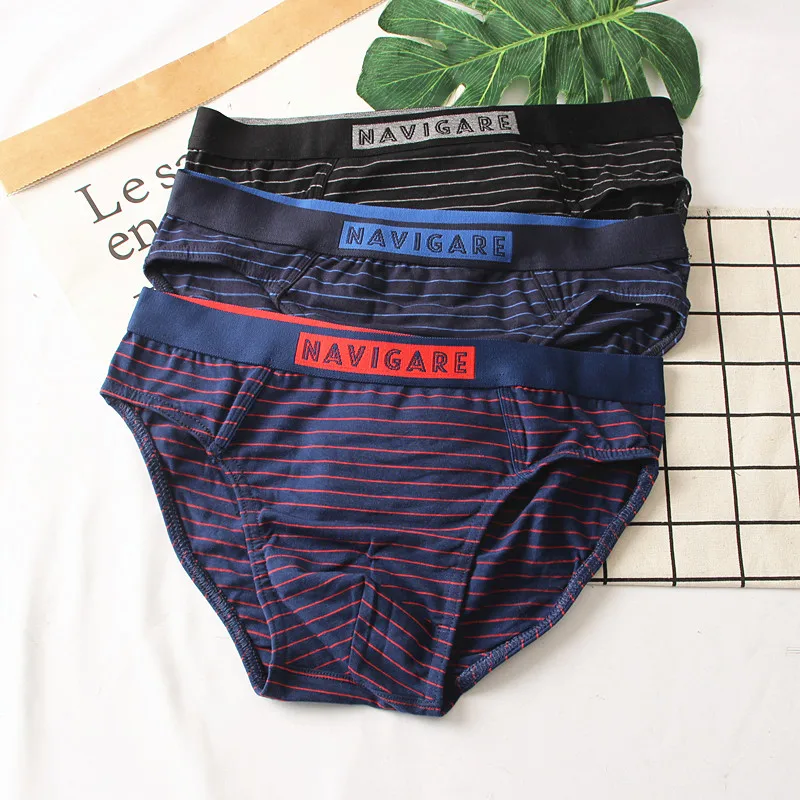 Ropa interior de algodón de alta elasticidad para hombre, pantalones triangulares de cintura baja, calzoncillos cómodos y tra...