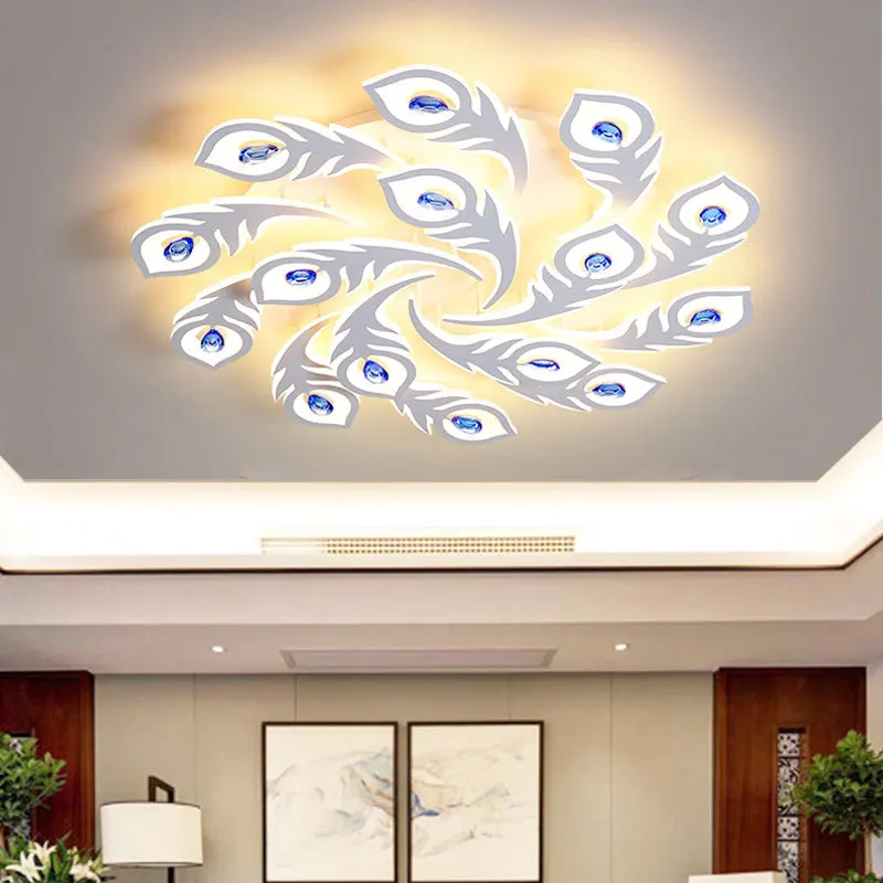 Simple Modern Atmosphere Living Room Lamp Bedroom Acrylic LED Phoenix Tail Ceiling Lamp Creative Intelligent Ceiling Light