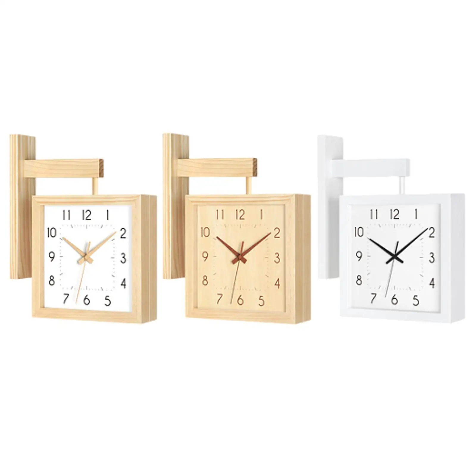 Double Sided Corner Wall Clock Household Silent for Restaurant Hotel Bedroom
