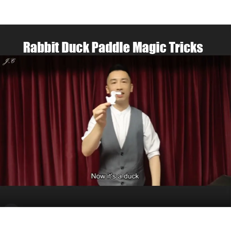 Rabbit Duck Paddle Magic Tricks PVC Edition Rabbit Changes to Duck Visual Transformation Illusion Gimmick Prop Close Up Street