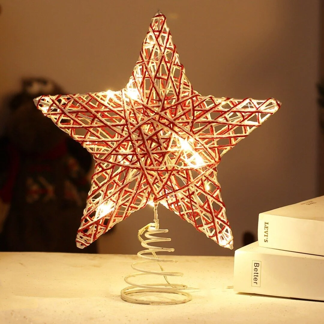 クリスマスデコレーション-クリスマスツリーの頂点用スター-ホテル屋内および屋外の雰囲気装飾-五芒星ツリーの頂点用スター