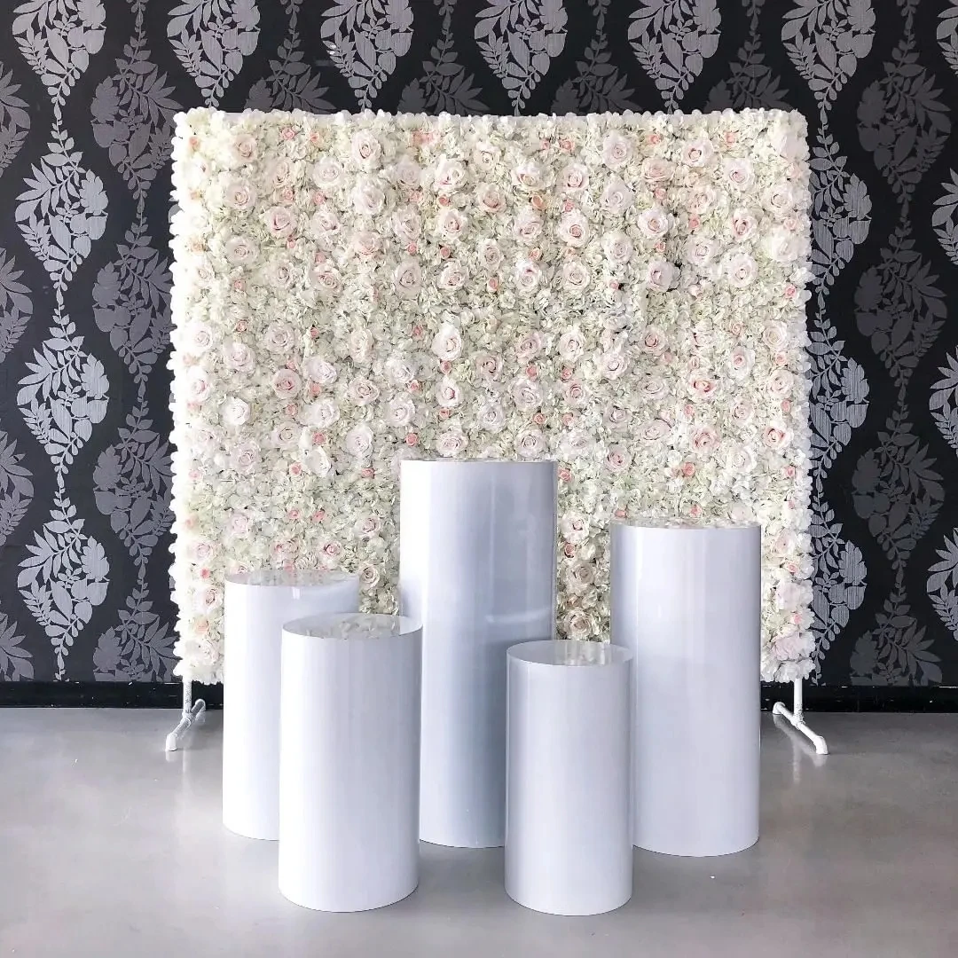 1Piece 3D Silk Rose Flowers Backdrop Wall Party Backdrops Wedding Decoration Artificial Flower Wall Panel Home Decor Baby Shower