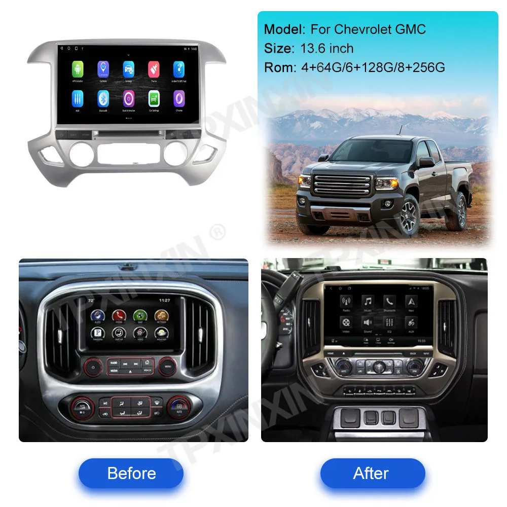 For Chevrolet GMC 2014 2015 2016 2017 2018 Android Car Radio Stereo Automotive Multimedia Player GPS Navigat Carplay Head Unit