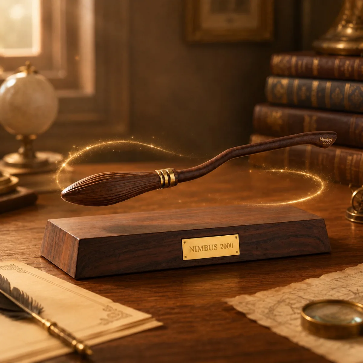 Haries Penggemar Nimbus 2000 Floating Broom Pen Magnetic Levitating Ballpoint Pen Desk Toy Gift view 6