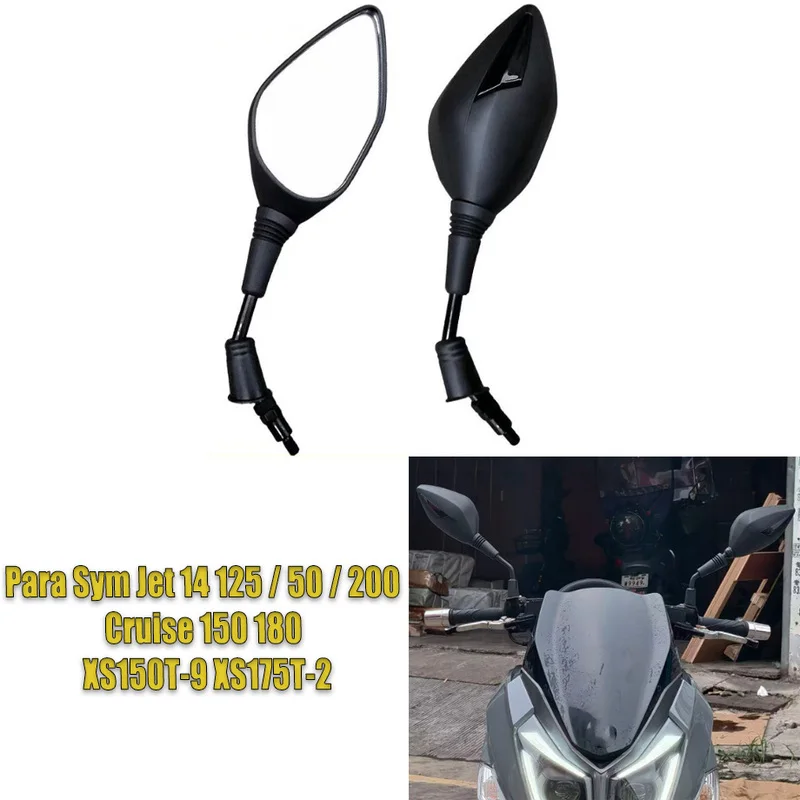 Motorcycle Side Mirrors Left And Right Rearview Mirrors For Sym Jet 14 125 / 50 / 200 Cruise 150 180 XS150T-9 XS175T-2