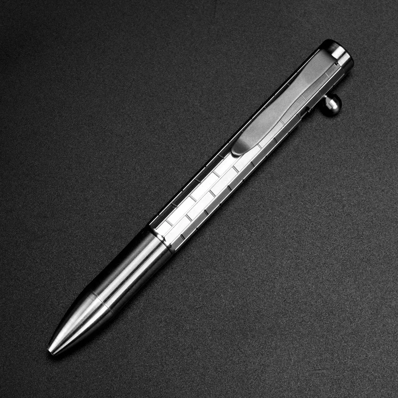 1PC Titanium Pen Ball Point Pen Signature Wring Pen Stationery Gift Multi-functional Portable Pen Outdoor EDC Tools