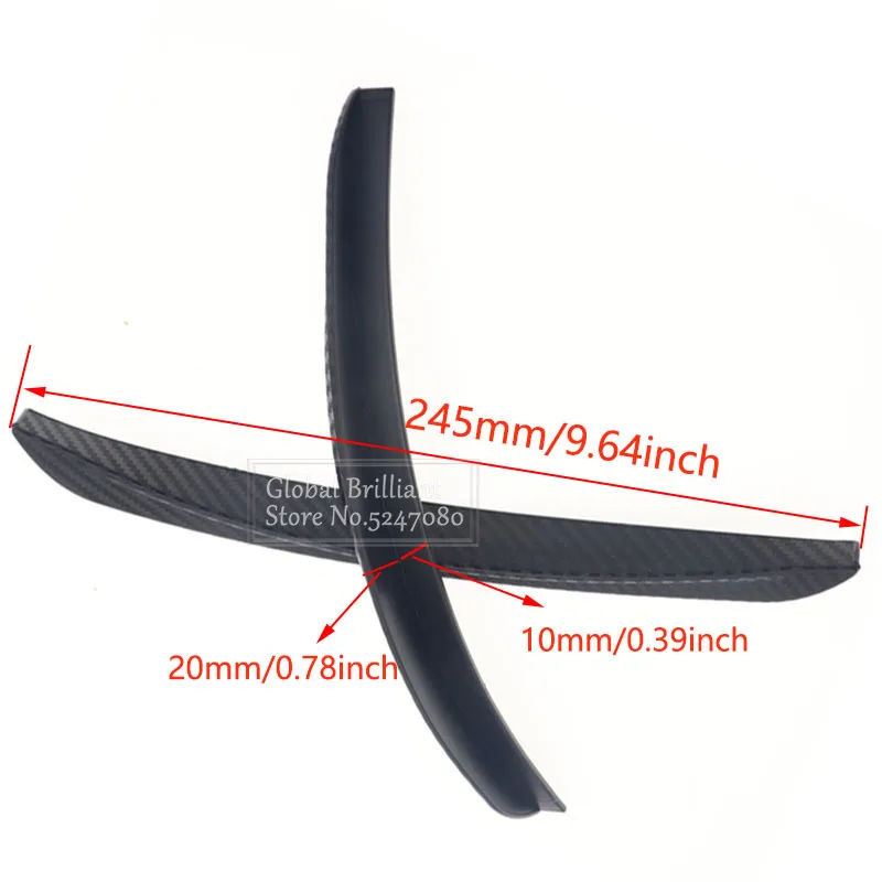 2pcs Universal 24.5cm Car Carbon Fiber Fender Flares Mud Flaps Splash Guards Arch Wheel Eyebrow Lip Fit Car Truck SUV