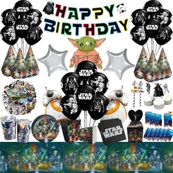 Disney Star Wars Theme Birthday Party Decoration Disposable Tableware Paper Cup Plate Balloon Baby Shower Gifts Decor Supplies