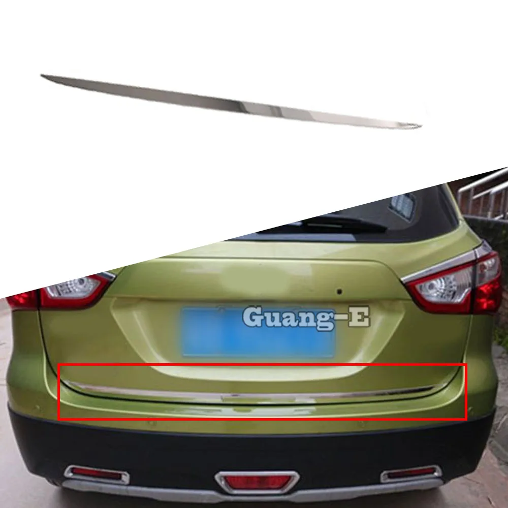 For Suzuki S-Cross SCross SX4 2017 2018 2019 2020 2021 Stick Steel Rear Back Door License Tailgate Bumper Frame Plate Trim Trunk