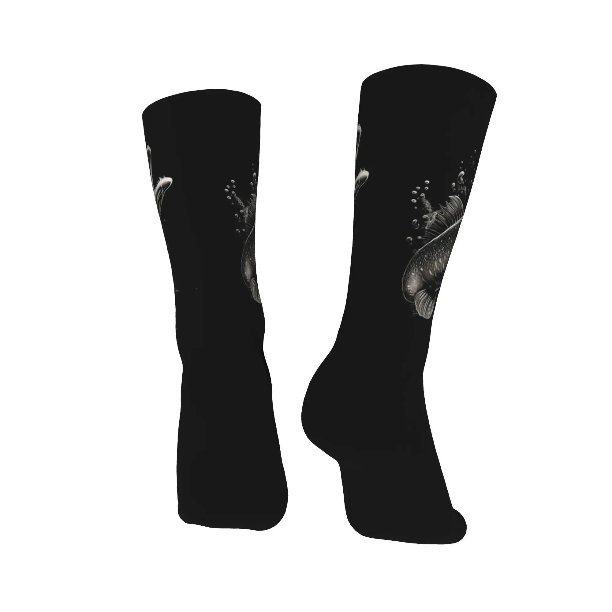Calcetines con diseño de pez luccio para amantes de la pesca para todas las estaciones, medias súper suaves Harajuku, calcetines para hombres y mujeres, regalos de navidad