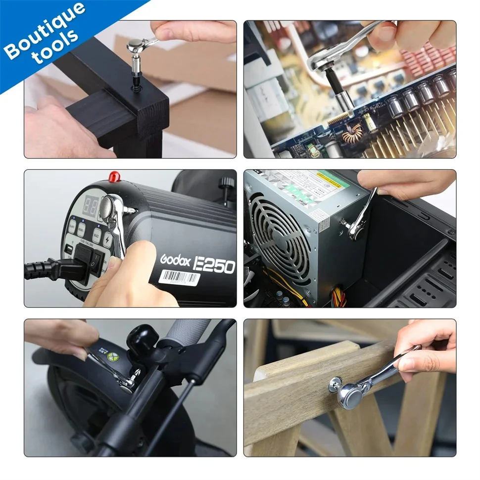 28 in 1 Mini Ratelsleutel Set Magnetische Ratelschroevendraaier Set Verlengstuk Met Socket Thuis Reparatie Handgereedschap DIY Tool Kit