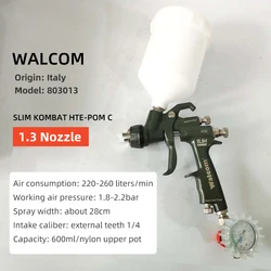 Italian Original Walcom Spray Gun 1.3mm Stainless Steel Nozzle Airbrush /Varnish Sprayer/Paint /Pneumatic Tools For car