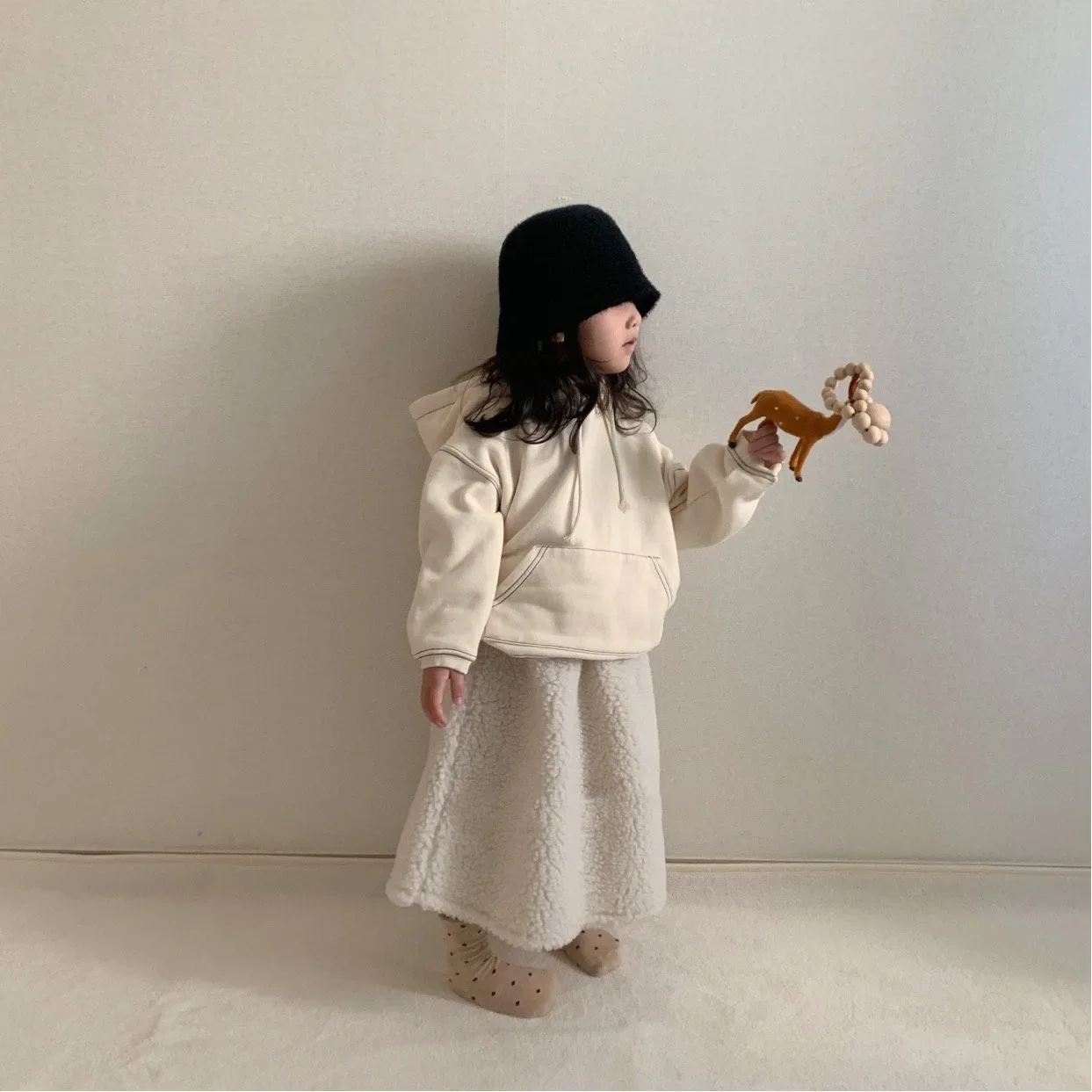 Korean Styles Autumn Winter Children\'s Wool Hat Child Fisherman Hat Japanese Children Winter Fisherman Hat Girl Hats Baby Hat