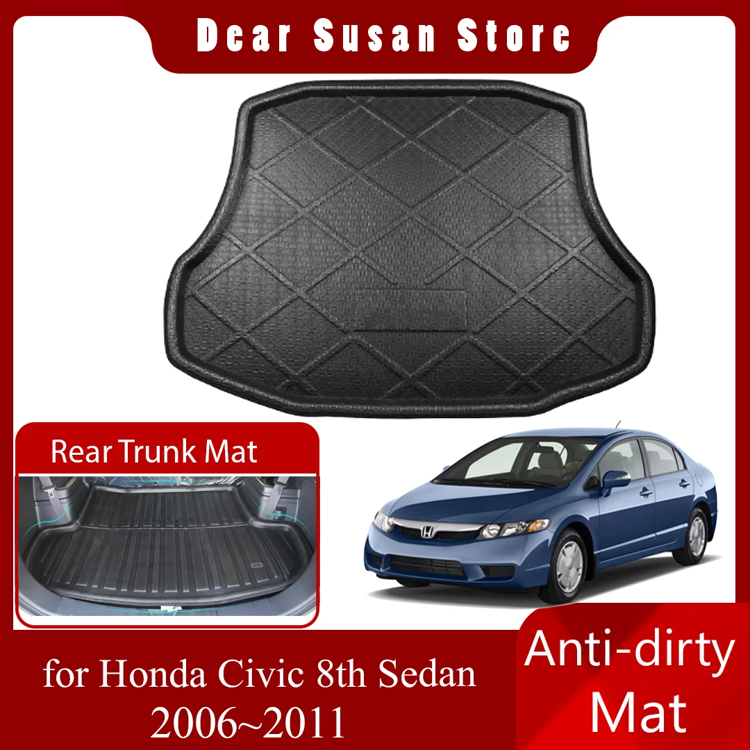 

Rear Trunk Mat for Honda Civic 8th Gen Sedan FA FD FG Acura CSX DX 2006~2011 Tray Waterproof Pad Boot Carg Cover Rug Accessories