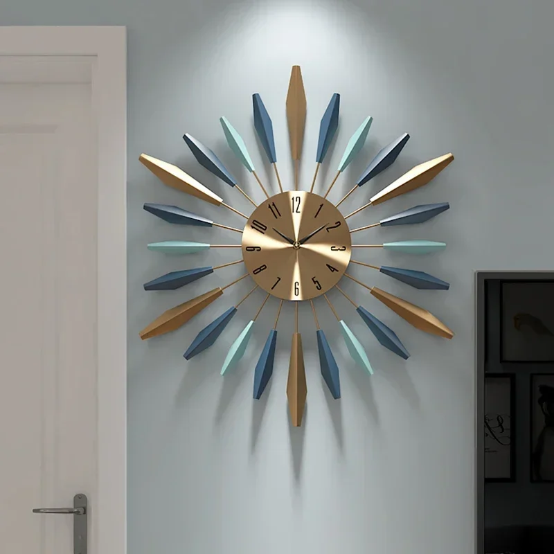 

Luxury Wall Clock Modern Design Large Metal Clocks Wall Home Decor Digital Mute Wall Watch Living Room Decoration Reloj De Pared