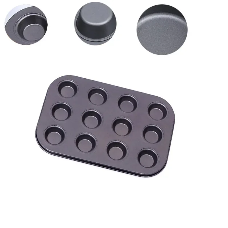 12+24 Cup Mini Pudding Stainless Steel Mold Muffin Cupcake Non-stick Bakeware Mold Cake Shop Pastry Tools Accessries For Kitchen