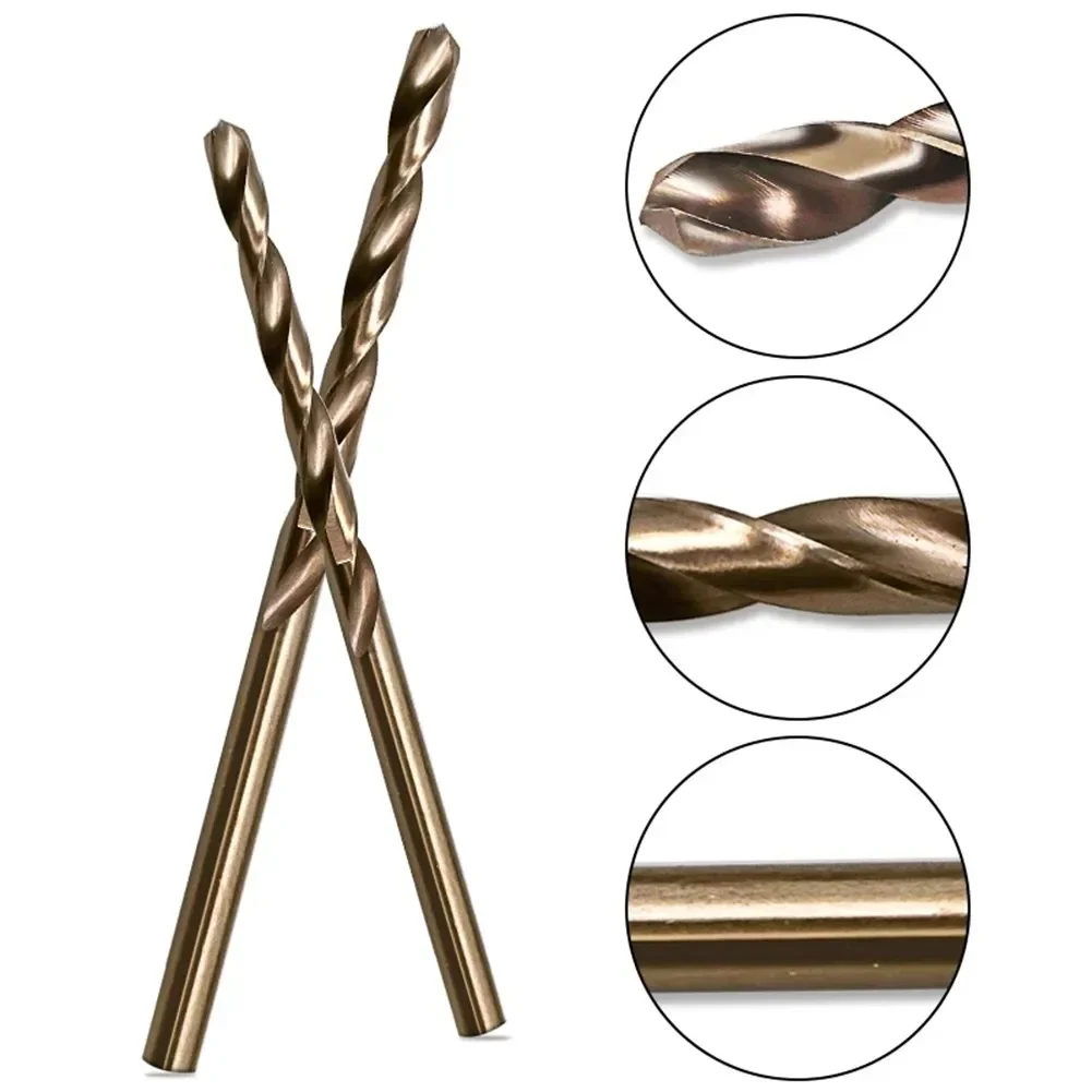 1.0-13mm HSS M35 kobaltowy wiertło powlekane Bit do drewna/metalu otwór okrągły trzpień pistolet Twist-wiertło elektronarzędzia część 10/1 szt.