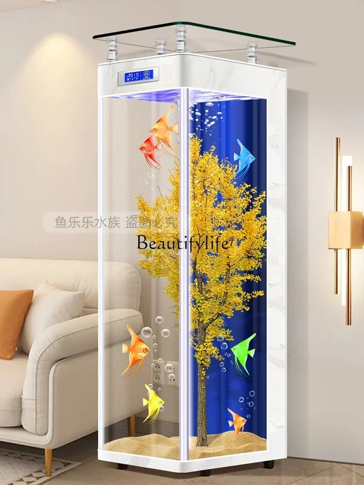 X36 Simple Living Room Light Luxury Small Integrated Change Water Ecological Loop Back Filter Floor Fish Tank
