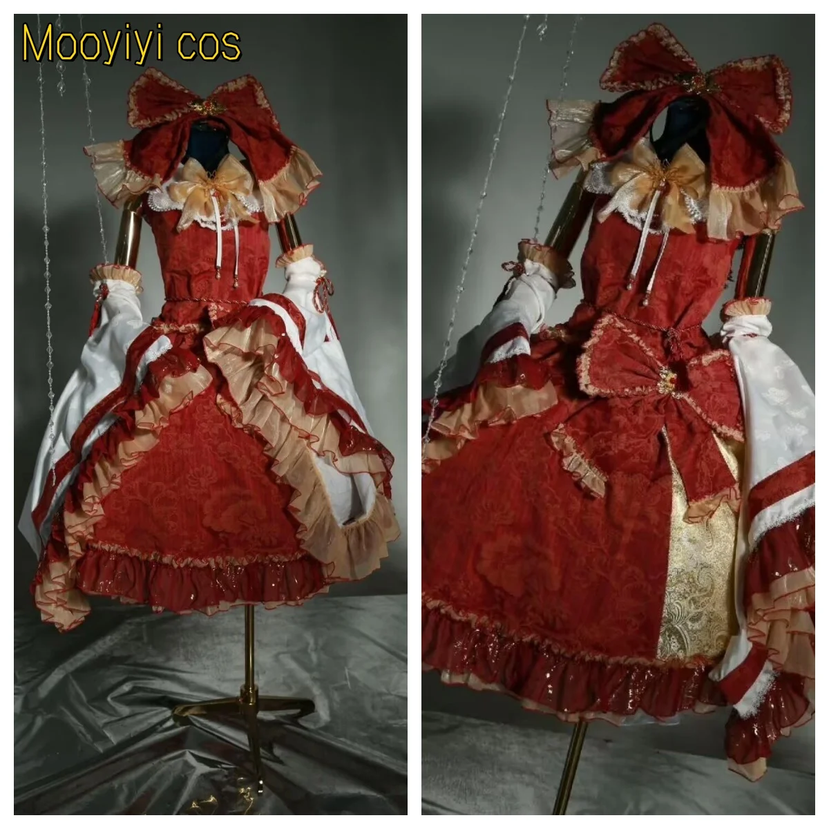 Nuevo disfraz de Mooyiyi cos Hakurei Reimu, disfraz de Halloween, Navidad, fiesta de juegos de rol, vestido rojo cómico, nuevo proyecto Touhou