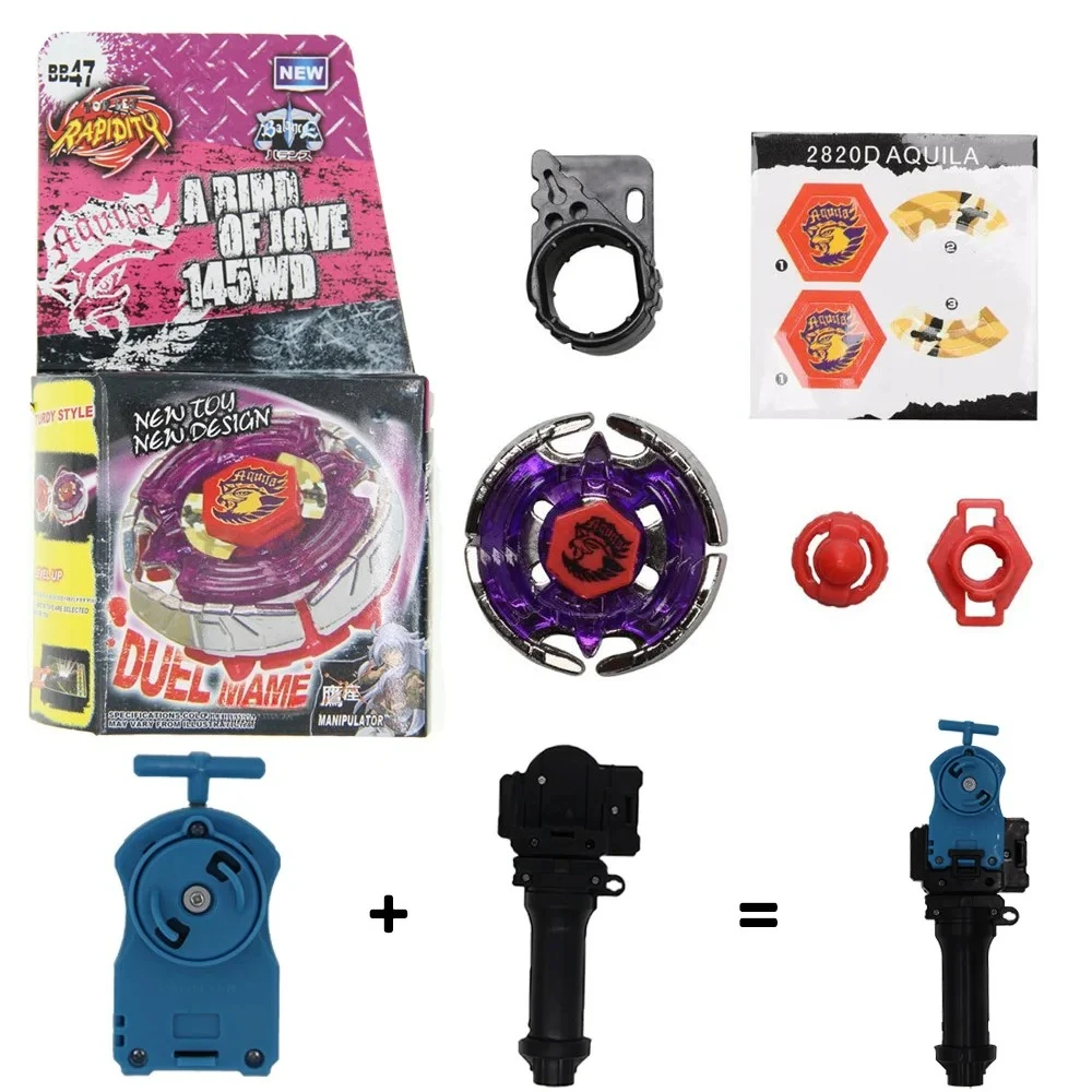METAL GYRO B-X TOUPIE BURST lucifer the end  Earth Eagle Aquila 145WD BB47 ripper with grip +blue pull line