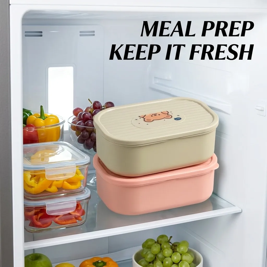 Portable Divided Plastic Lunch Container For Kids Student Removable 3 Grids Bento Lunch Box For School Picnic Microwave Safe view 5