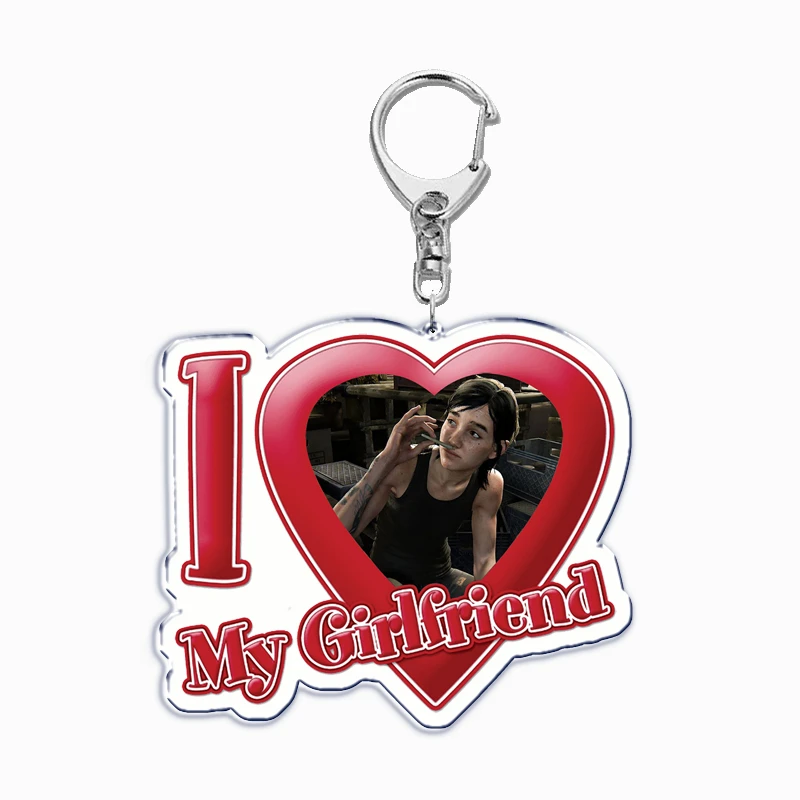 New The Last of Us Game I Love My Boyfriend Girlfriend Keychain for Women Joel Ellie Key Chain Ring Keychains Jewelry Fans Gifts