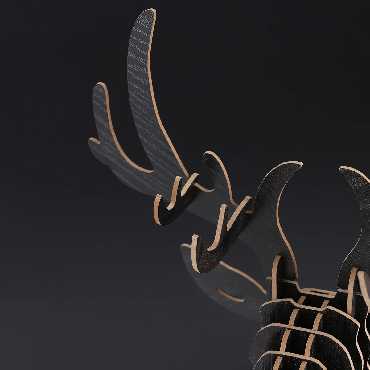 

Wooden Single 3D Elk Head Black Wall Hanger Room Kitchen Decoration Rustic Wall Decor Hanging Board Hanging Board