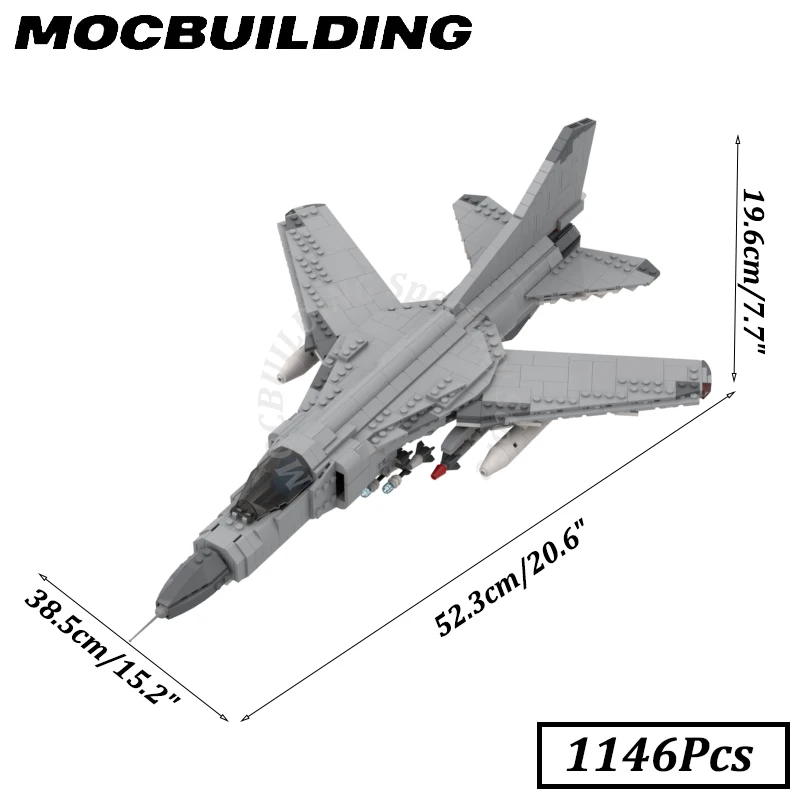 Mig Airplane Airecraft Model Jet Fighter MOCBuilding Blocks Bricks Display Creative Construction Birthday Gift