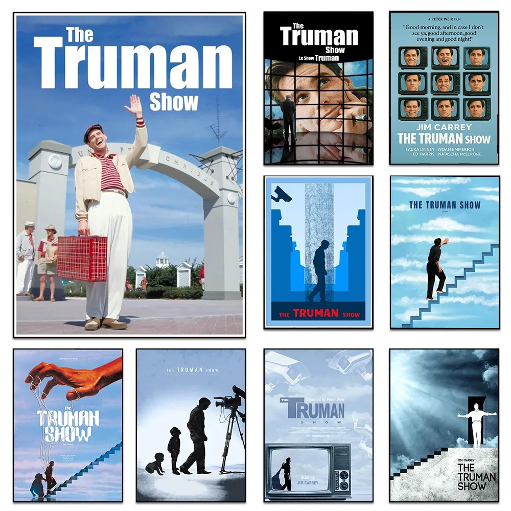 The Truman Show Poster Print For Bedroom Living Room Home Decor 80s Science Fiction Comedy Film Canvas Painting Wall Art Mural