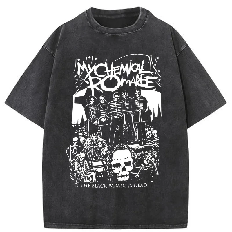 Summer My Chemical Romance Mcr Dead Men's T-Shirt Black Parade Punk Emo Rock Fashion Top Female Oversized T Shirt Clothing