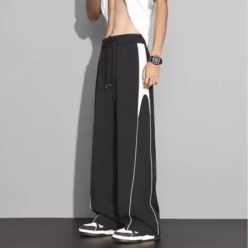 2026 New Men Joggers Summer Black White Sweatpants Spring Drawstring Casual Pants Workout Thin Sports Trousers Men Clothing