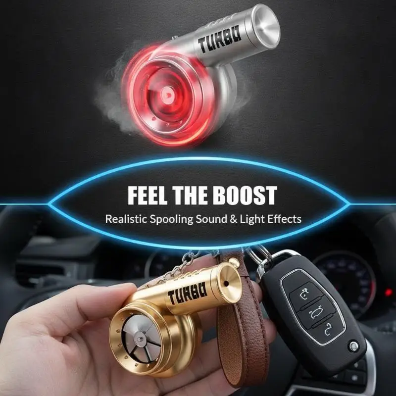 Turbo Sound LED Key Chain Light Pocket-sized Torch Plastic Car Keyring Pendant for Outdoor Walking Night Lighting