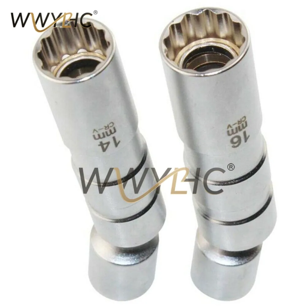 14mm/16mm Thin Wall Magnetic Swivel Spark Plug Socket 3/8 inch Drive 12Point New