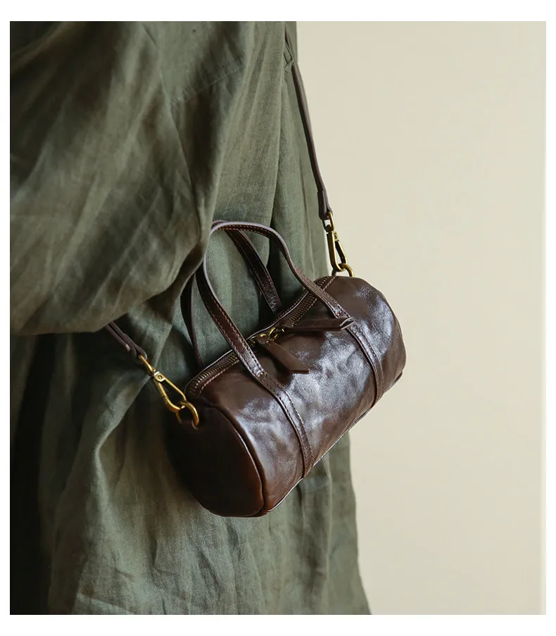 PNDME modische, lässige, handgefertigte Damenhandtasche aus erster Schicht Leder, schlichte, Vintage-Optik, echtes Leder, niedliche Mini-Umhängetasche für Damen – Detail 9