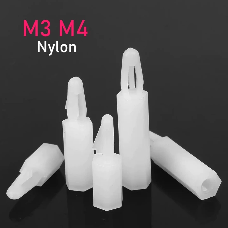 M3 M4 White Nylon Spacing Screw For PCB Board Thickness of 1.2-2.0mm Fixed Nylon Standoff Spacer Pillar With Female Thread