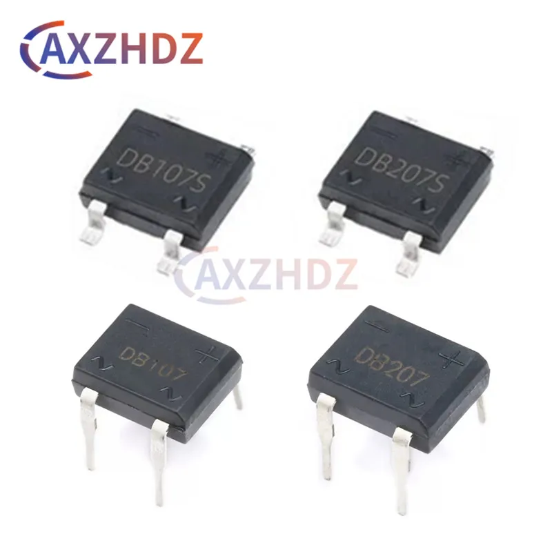 20PCS DB107 DB207 DIP-4 SMD4Pin 1A 2A 1KV 1000V DB107S DB207S SMT Single Phase Bridge Rectifier