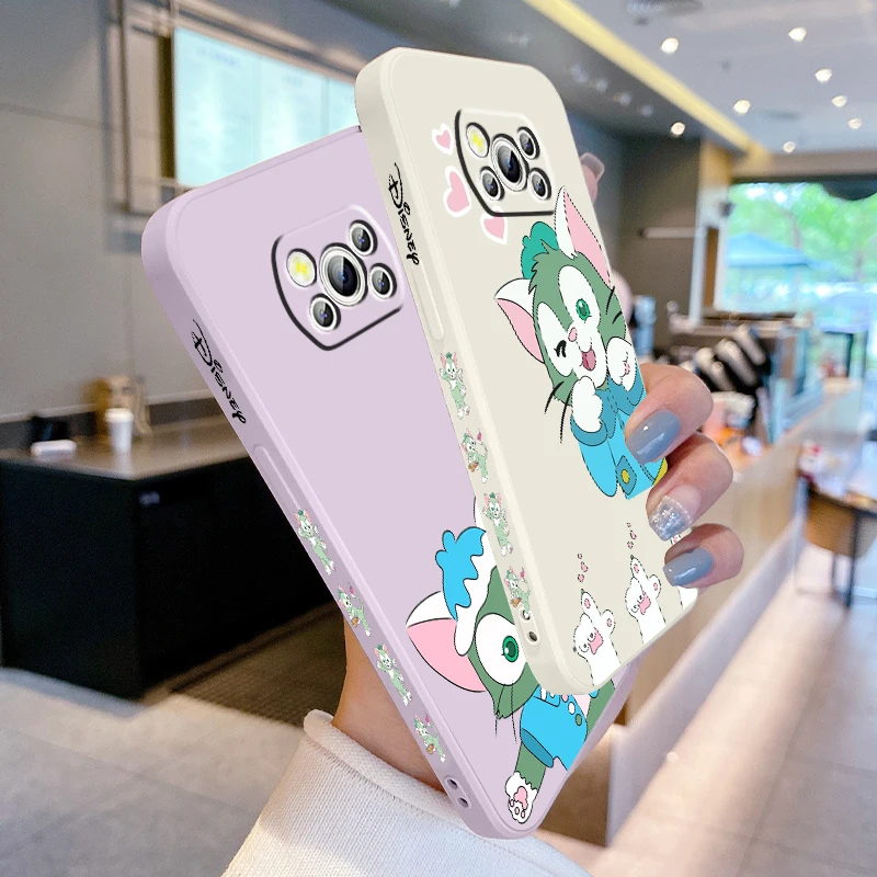 Gelatoni Disney Cute Liquid Left Rope For Xiaomi Mi Poco X6 X5 X4 X3 M6 M5 M5S M4 M3 F5 F4 F3 C65 C55 C40 Pro 5G 4G Soft