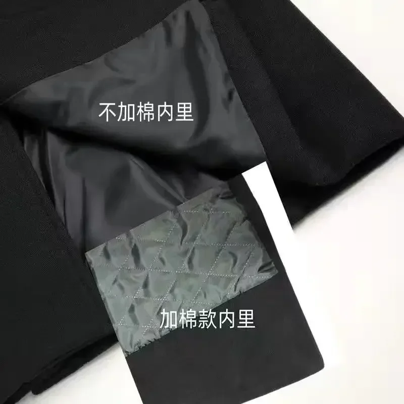 2023 Autumn and Winter Boutique Woolen Black Gray Classic Solid Color Thick Warm Men's Extra Long Wool Trench Coat Male Jacket