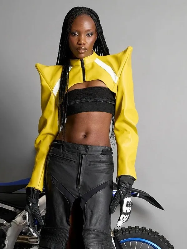 カラーブロ カウホーン ロングスウェットジャケット レディース スタンドカラー コントラストカラー PUレザー オルトコート シエンド ロングスウェット 冬...