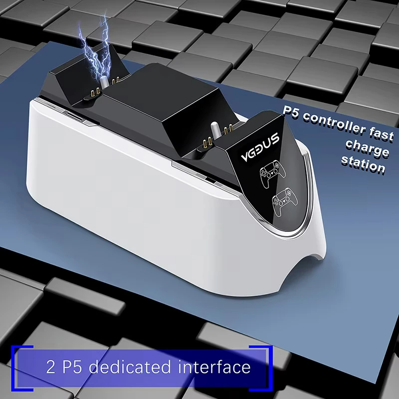 Carregador Rápido duplo para PS5, controlador sem fio, USB 3.1, Tipo-C, berço de carregamento, Dock Station para Sony Playstation 5, Joystick Gamepad